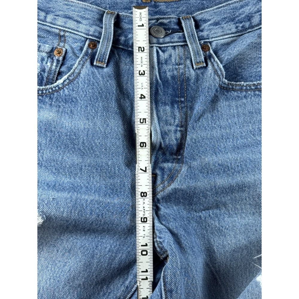 Levi's 501 Women's 26x28 Button Fly Skinny Leg Big E Light Washed Distressed - Picture 13 of 13